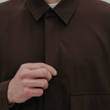 wide technical shirt LS *brown