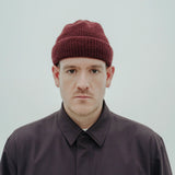 wool beanie short *wine red