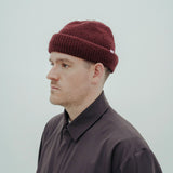 wool beanie short *wine red