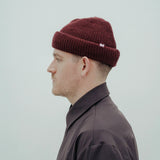 wool beanie short *wine red