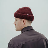 wool beanie short *wine red