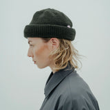 wool beanie short *pine green