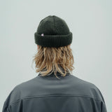 wool beanie short *pine green