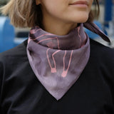 pink horse satin scarf – FRED NUSSBAUM edition *purple